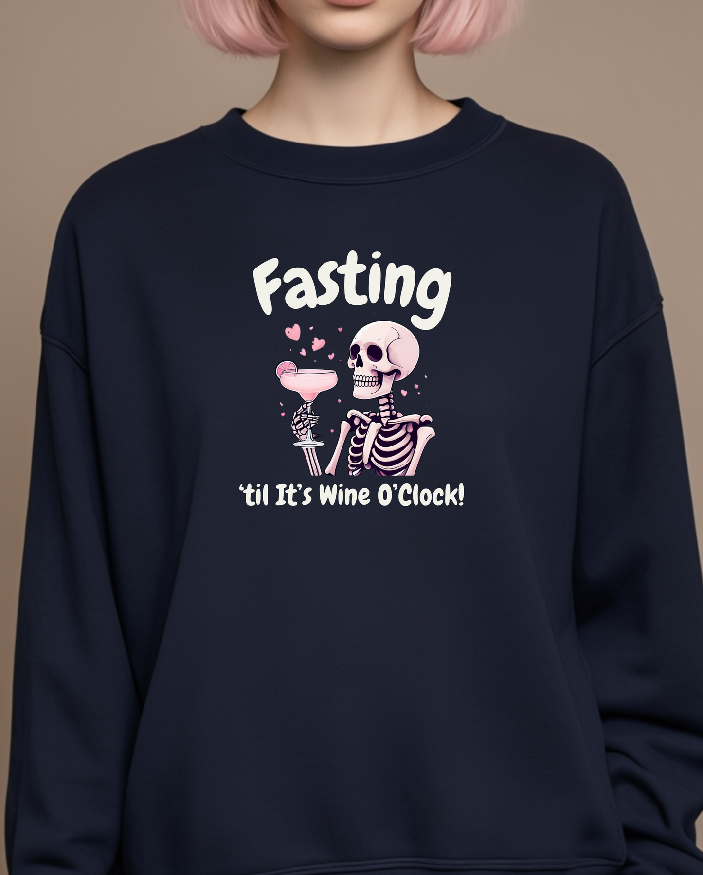 Fasting Until It’s Wine O’Clock -  Crewneck Sweatshirt