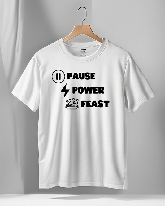 Pause. Power. Feast- Unisex Heavy Cotton Tee