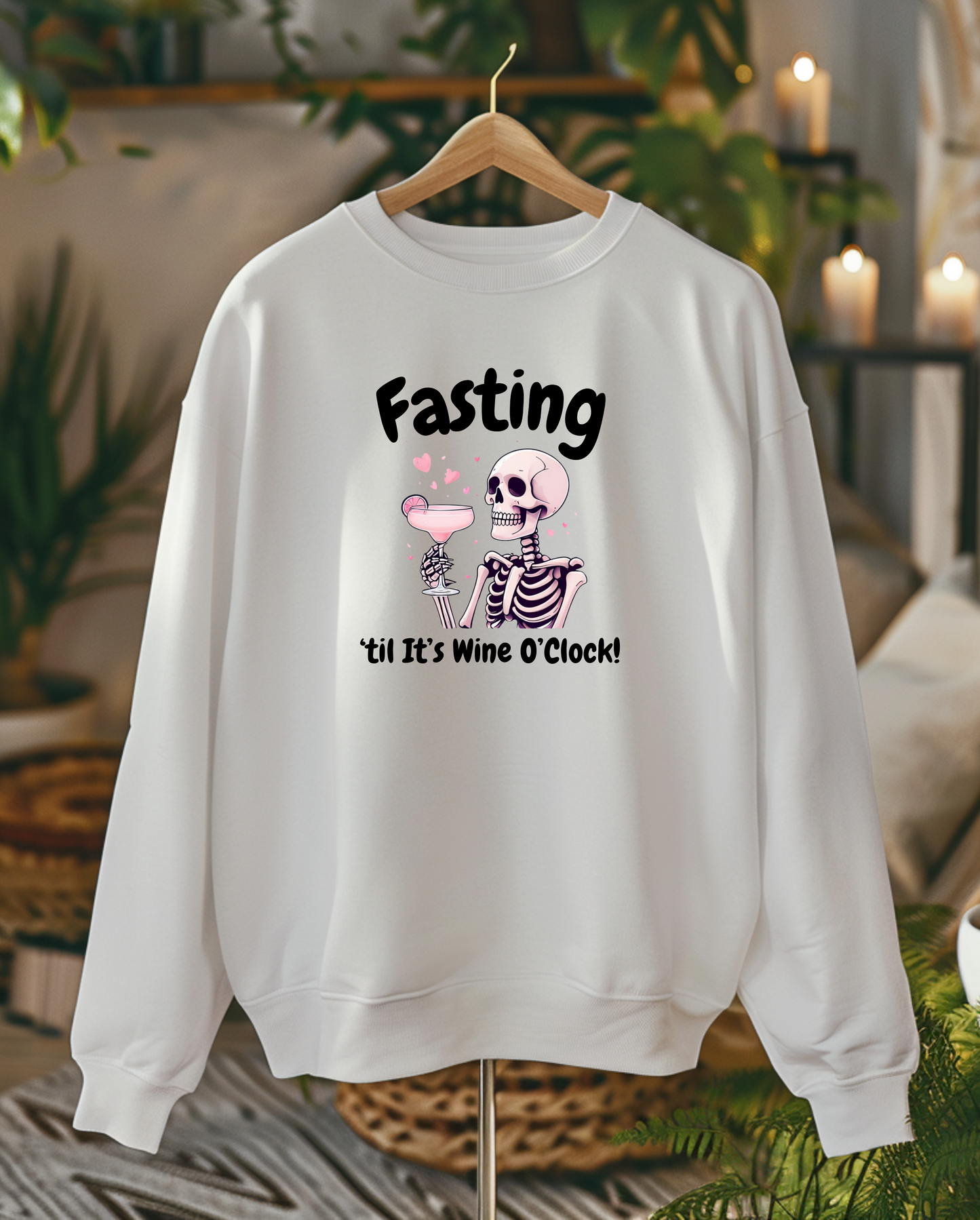 Fasting Until It’s Wine O’Clock -  Crewneck Sweatshirt