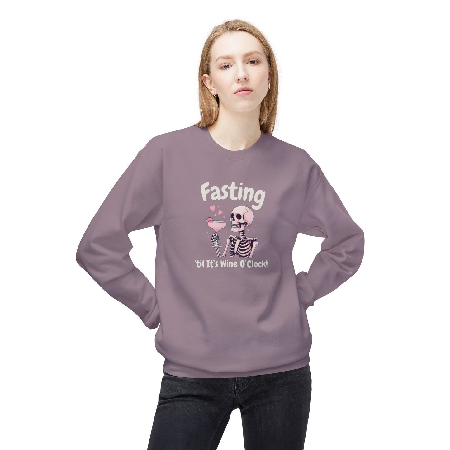 Fasting Until It’s Wine O’Clock -  Crewneck Sweatshirt