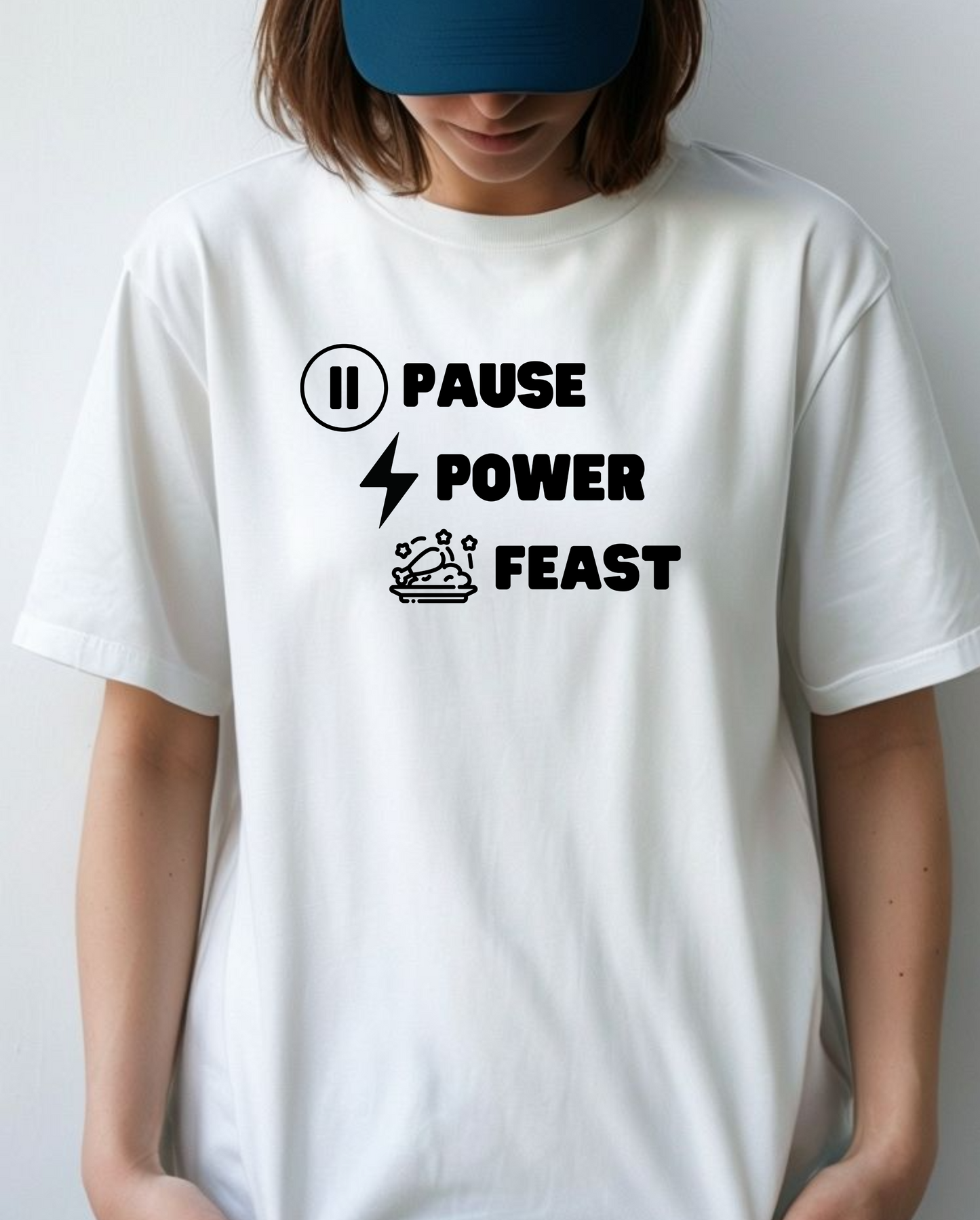 Pause. Power. Feast- Unisex Heavy Cotton Tee