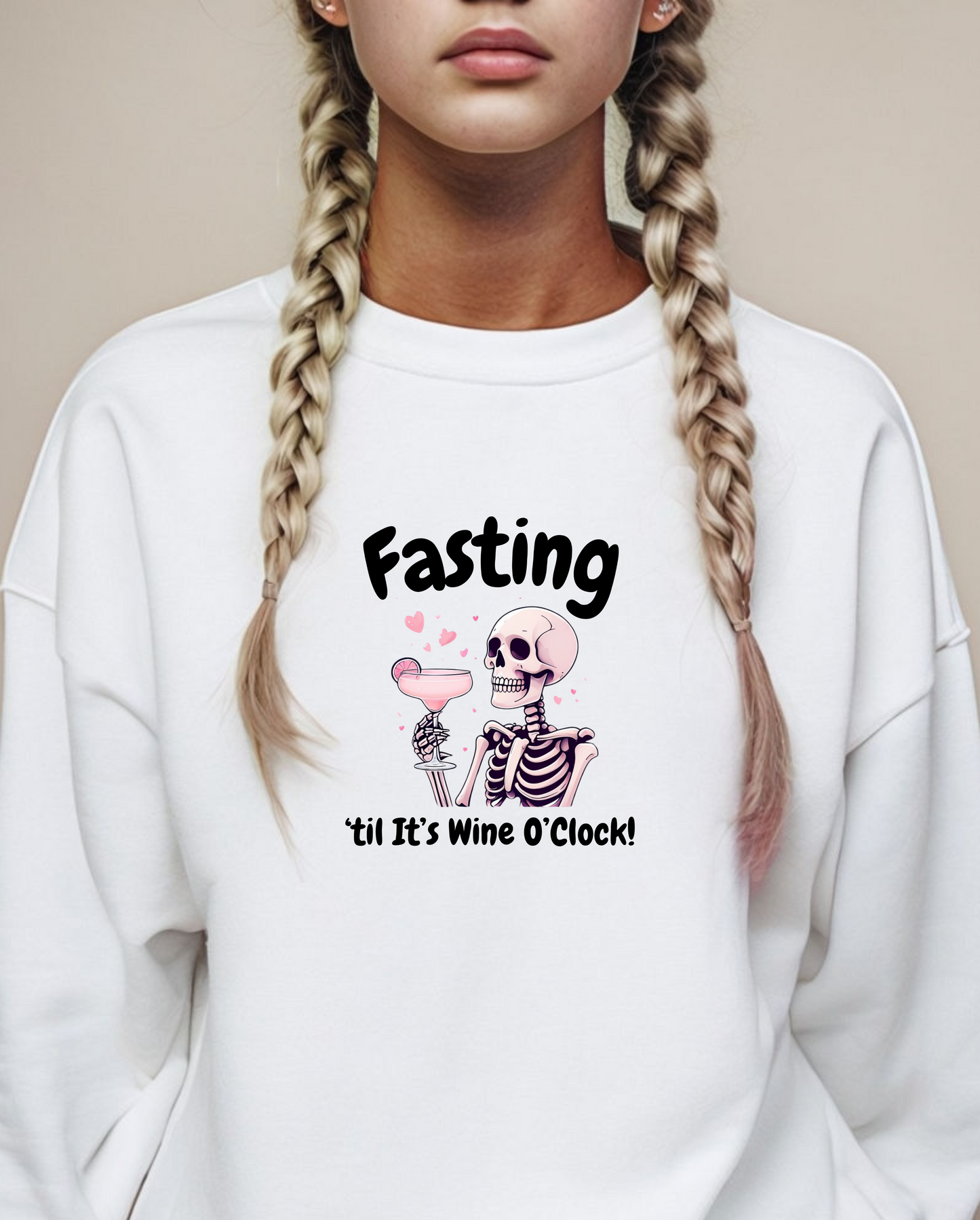 Fasting Until It’s Wine O’Clock -  Crewneck Sweatshirt